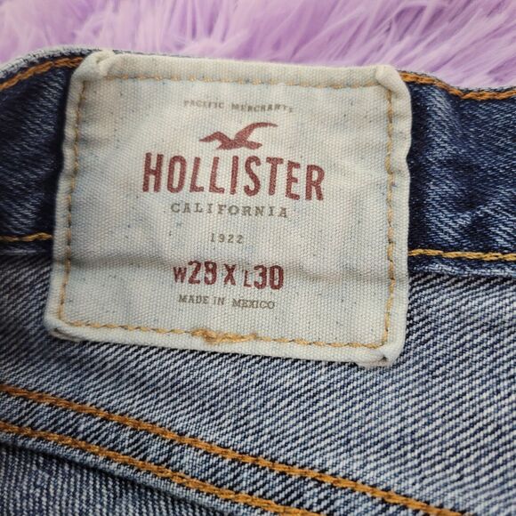 Hollister Women's Jeans 28x30 Blue Straight Denim Button Fly Mid Rise - Picture 11 of 13